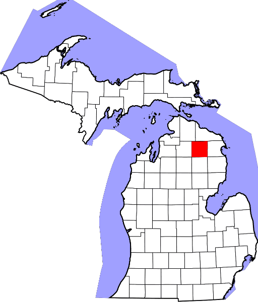 An illustration of Montmorency County in Michigan