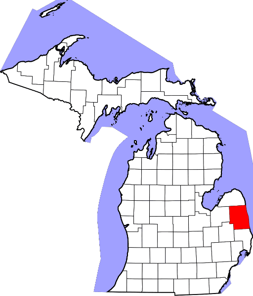 An illustration of Sanilac County in Michigan
