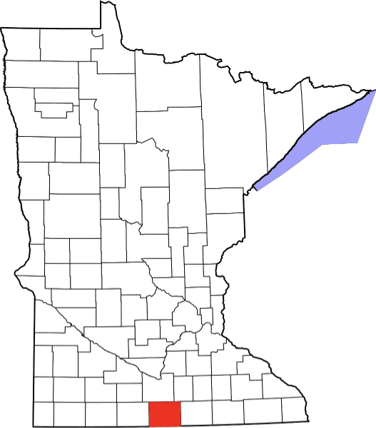 An illustration of Faribault County in Minnesota