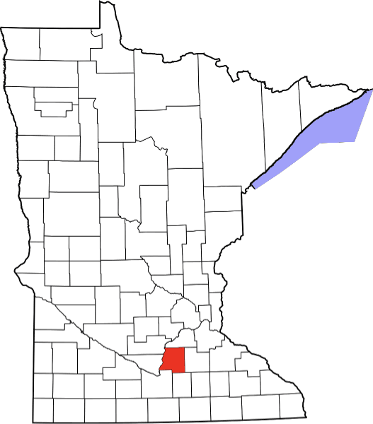 An image highlighting Le Sueur County in Minnesota