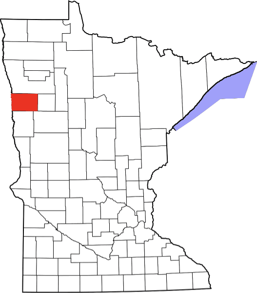 An image highlighting Norman County in Minnesota
