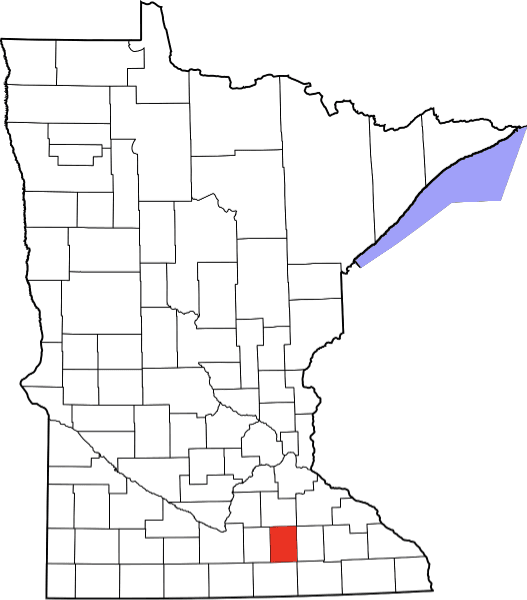 An image highlighting Steele County in Minnesota