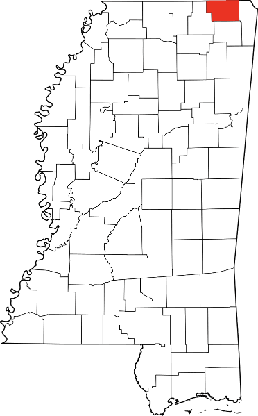 An illustration of Alcorn County in Mississippi