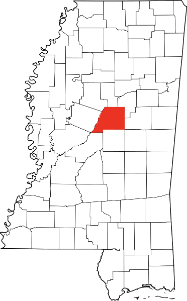 A picture displaying Attala County in Mississippi