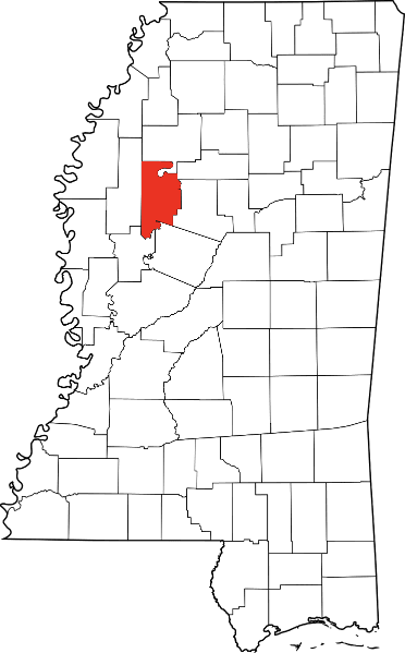 An image highlighting Leflore County in Mississippi