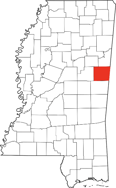 An illustration of Noxubee County in Mississippi