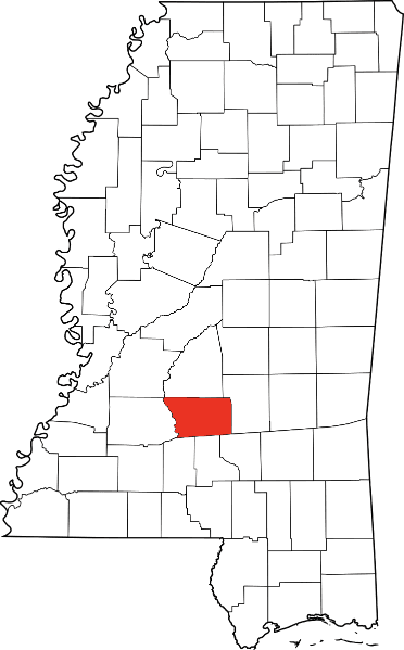 An illustration of Simpson County in Mississippi