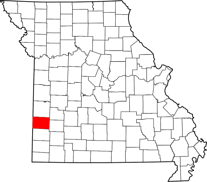 An image highlighting Barton County in Missouri