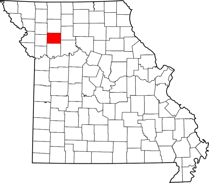 An image highlighting Caldwell County in Missouri