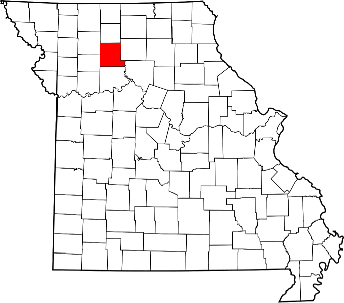 An image highlighting Livingston County in Missouri
