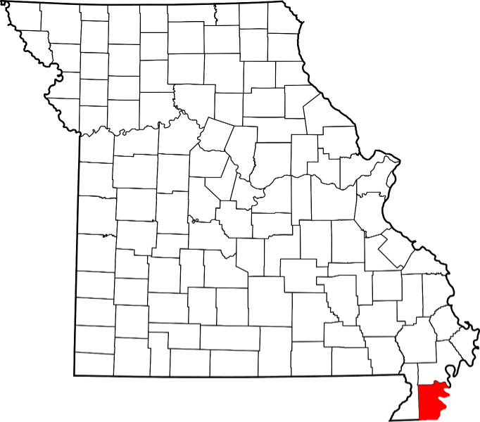 An image highlighting Pemiscot County in Missouri