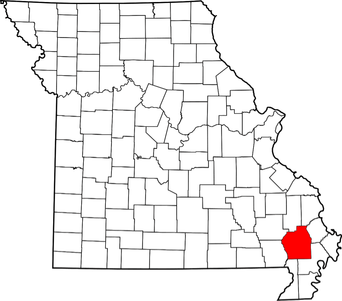 An image highlighting Stone County in Missouri