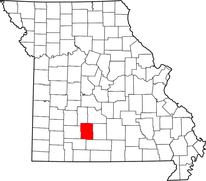 An image highlighting Worth County in Missouri