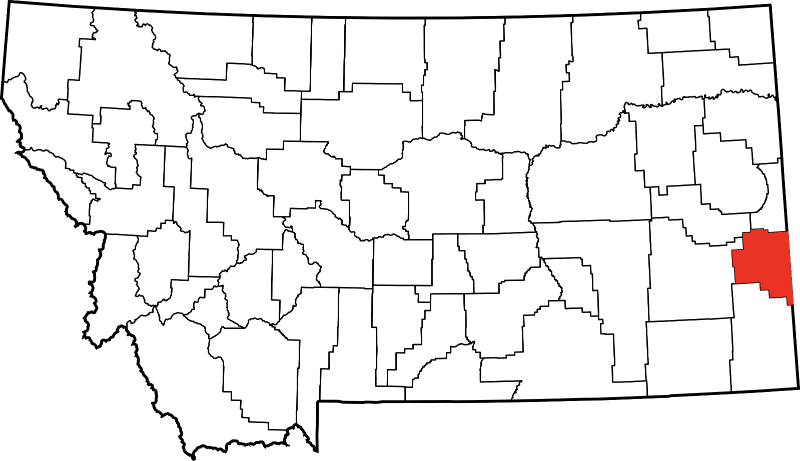 An illustration of Fallon County in Montana