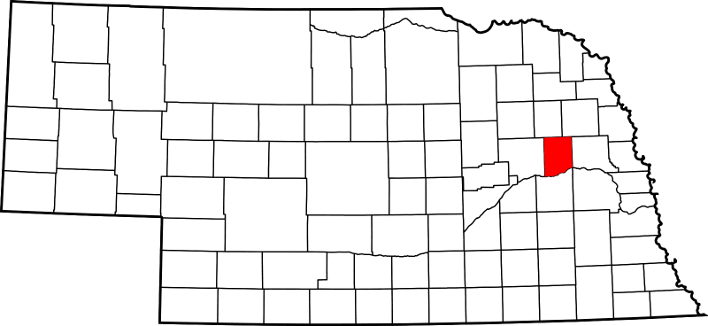 An image highlighting Colfax County in Nebraska