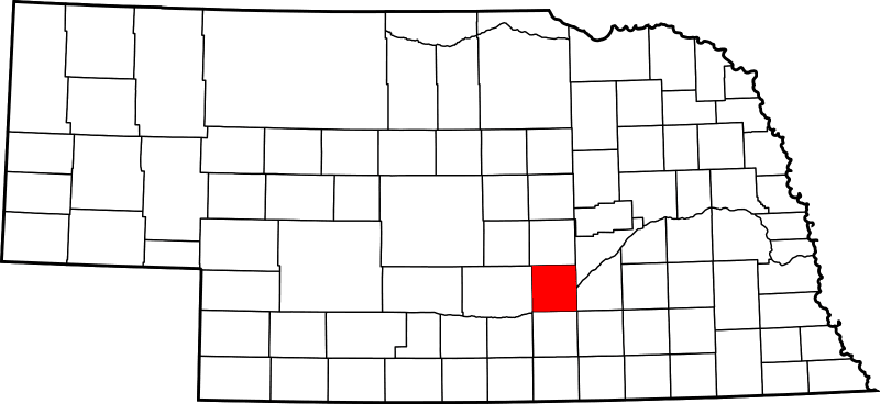 An image highlighting Hall County in Nebraska