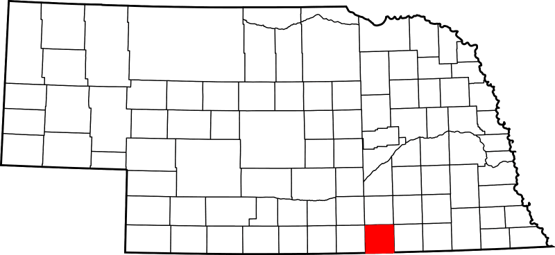 An image highlighting Nuckolls County in Nebraska