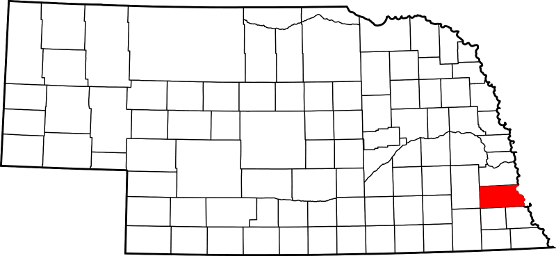 An image highlighting Otoe County in Nebraska