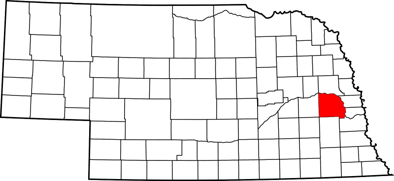 An image highlighting Saunders County in Nebraska