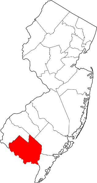 An image highlighting Cumberland County in New Jersey