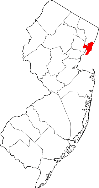 A picture displaying Hudson County in New Jersey