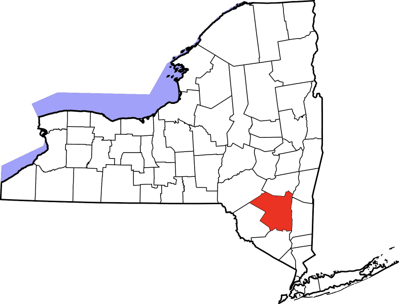An image highlighting Ulster County in New York