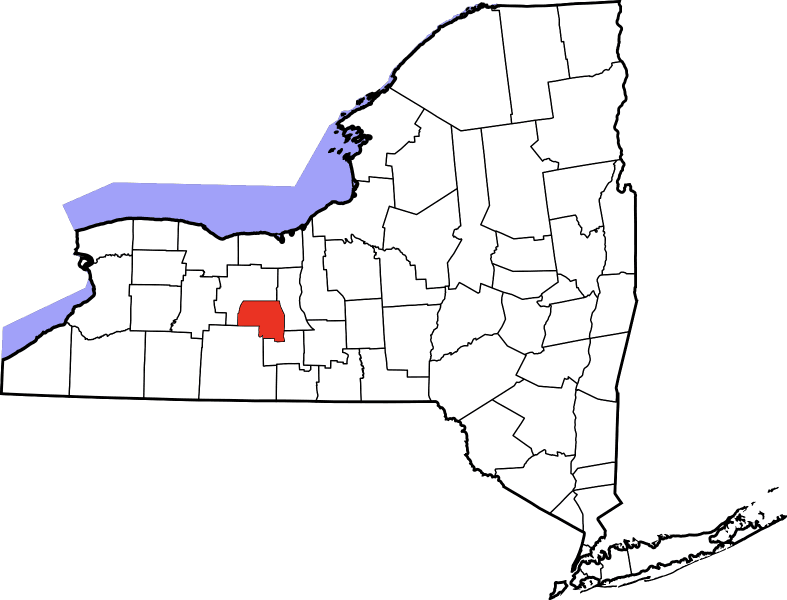 An illustration of Yates County in New York