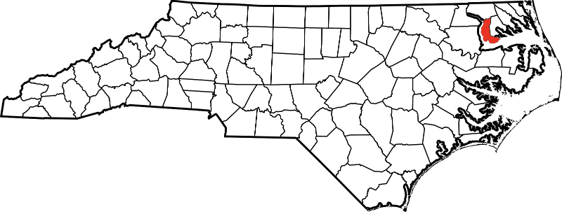 An image showing Chowan County in North Carolina