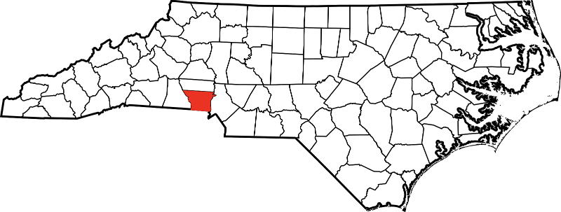 An image highlighting Gaston County in North Carolina