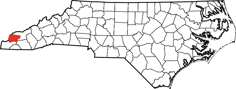 An image highlighting Graham County in North Carolina
