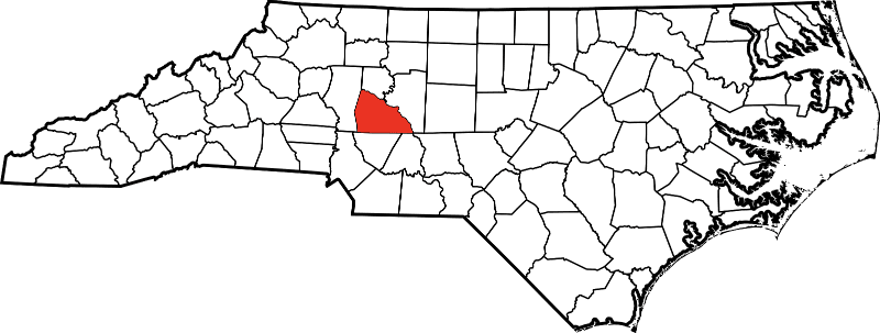 An image highlighting Rowan County in North Carolina