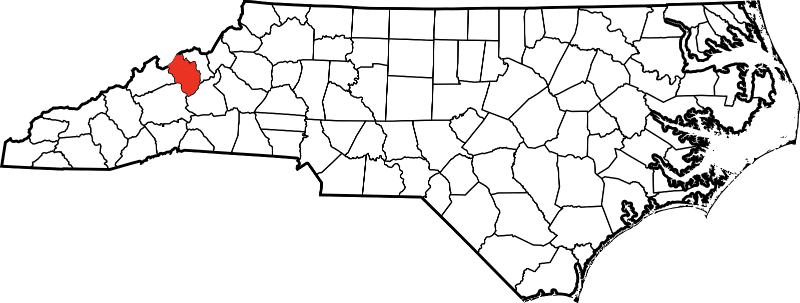 An image showing Yancey County in North Carolina