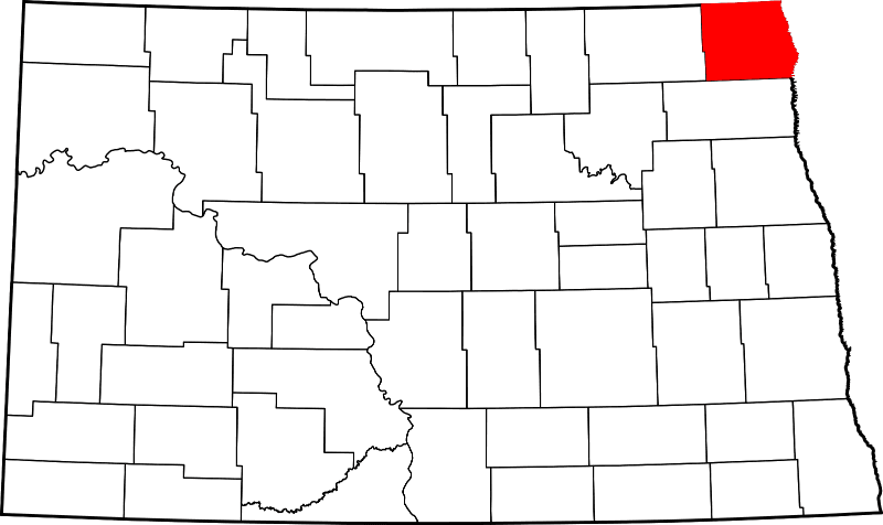 An image highlighting Pembina County in North Dakota