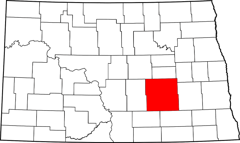 An image highlighting Stutsman County in North Dakota