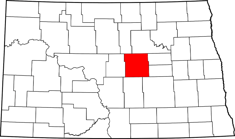 An image highlighting Wells County in North Dakota
