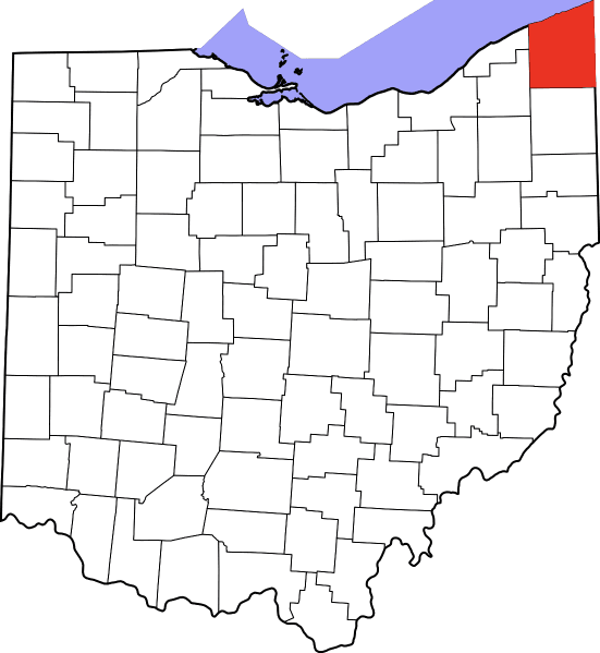 A picture displaying Ashtabula County in Ohio