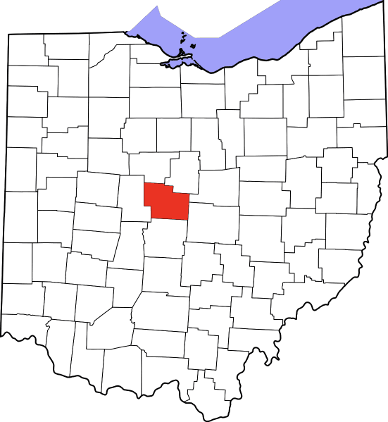An image highlighting Delaware County in Ohio