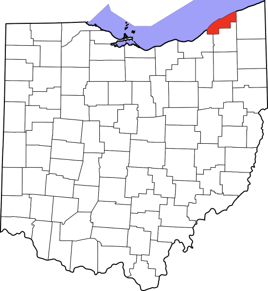 An image highlighting Lake County in Ohio