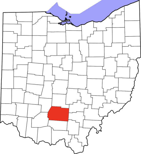 An image highlighting Ross County in Ohio