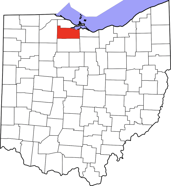 An image highlighting Sandusky County in Ohio