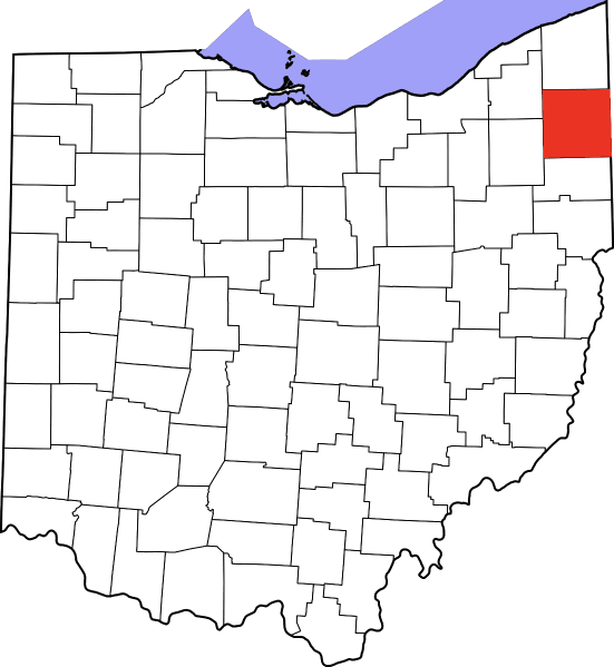 An image highlighting Trumbull County in Ohio