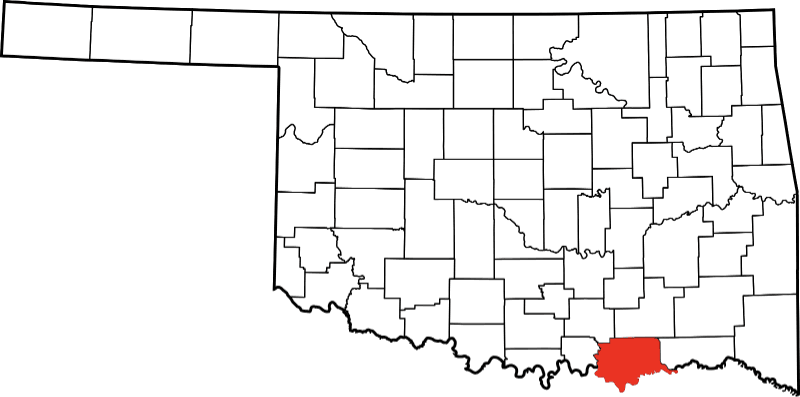 An image showing Bryan County in Oklahoma