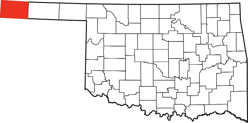 An image highlighting Cimarron County in Oklahoma