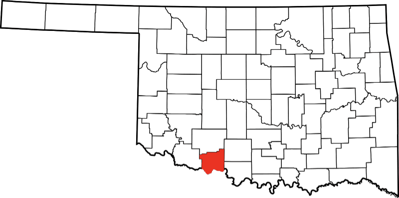 An illustration of Cotton County in Oklahoma