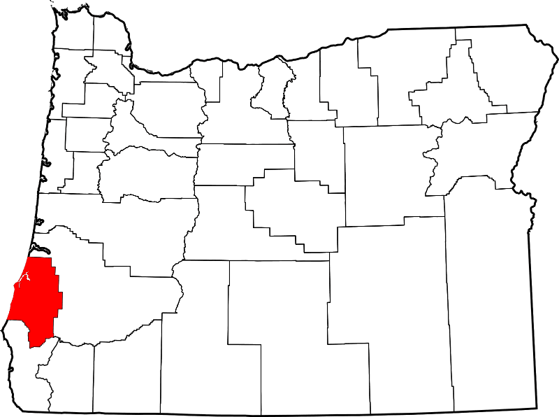 An illustration of Coos County in Oregon