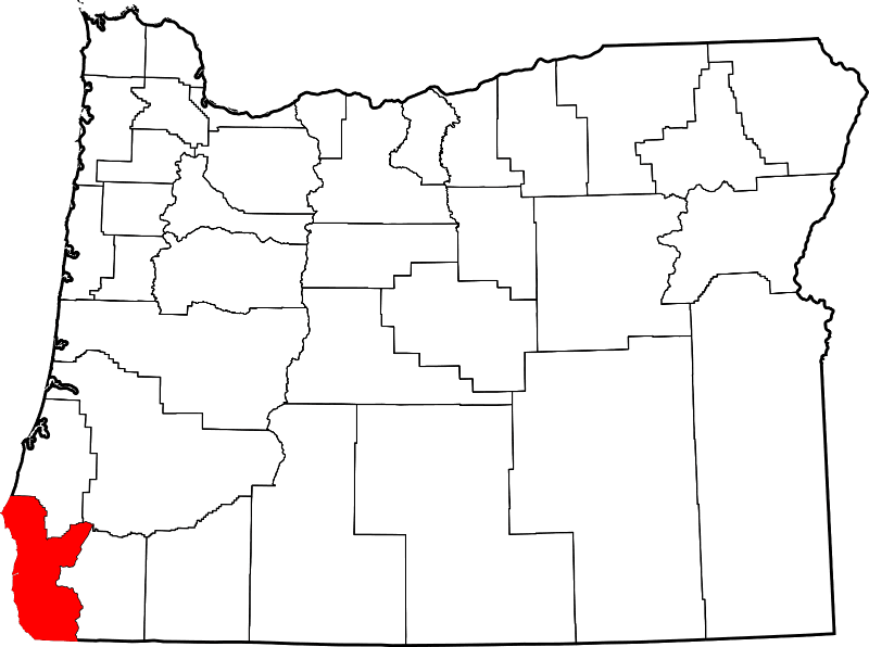 An illustration of Curry County in Oregon