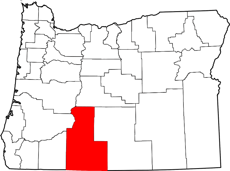 An illustration of Klamath County in Oregon