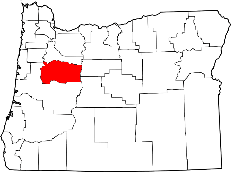 An image highlighting Linn County in Oregon