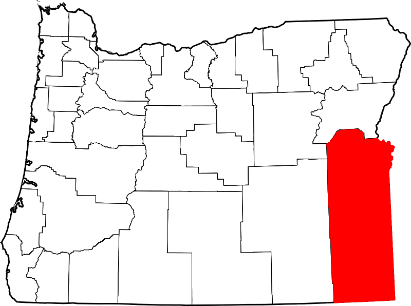 An image highlighting Malheur County in Oregon