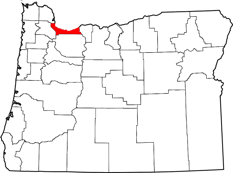 An image highlighting Multnomah County in Oregon